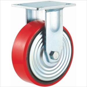 China heavy duty caster red polyurethane wheel cast iron castor 6 inch wholesale