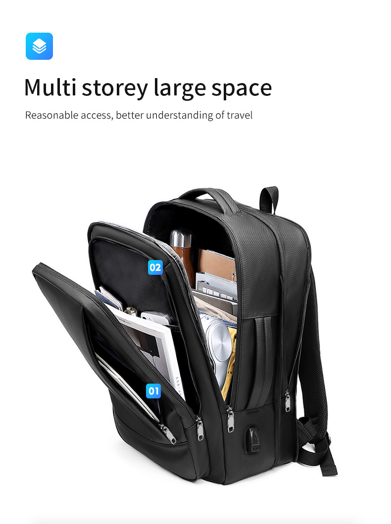Factory hot sell bag custom logo usb waterproof notebook wholesale men 15.6 inch laptop bag travel school laptop backpack