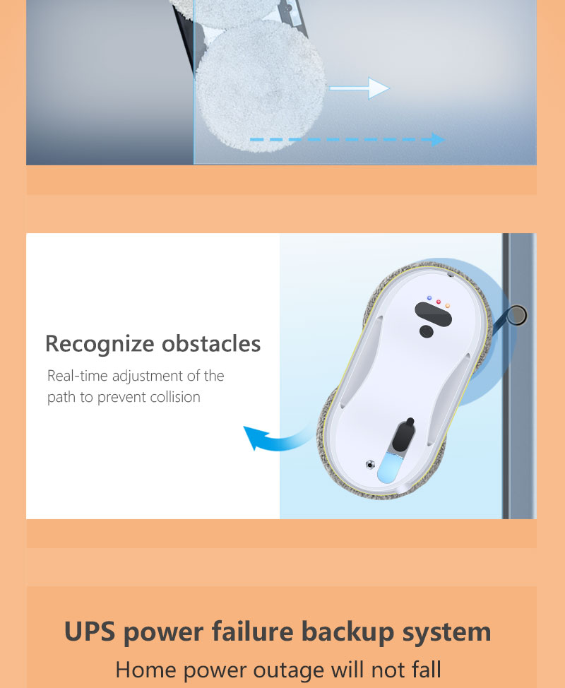 App-Controlled Electric Wet and Dry Window Cleaning Robot with Silk Screen Printing Logo