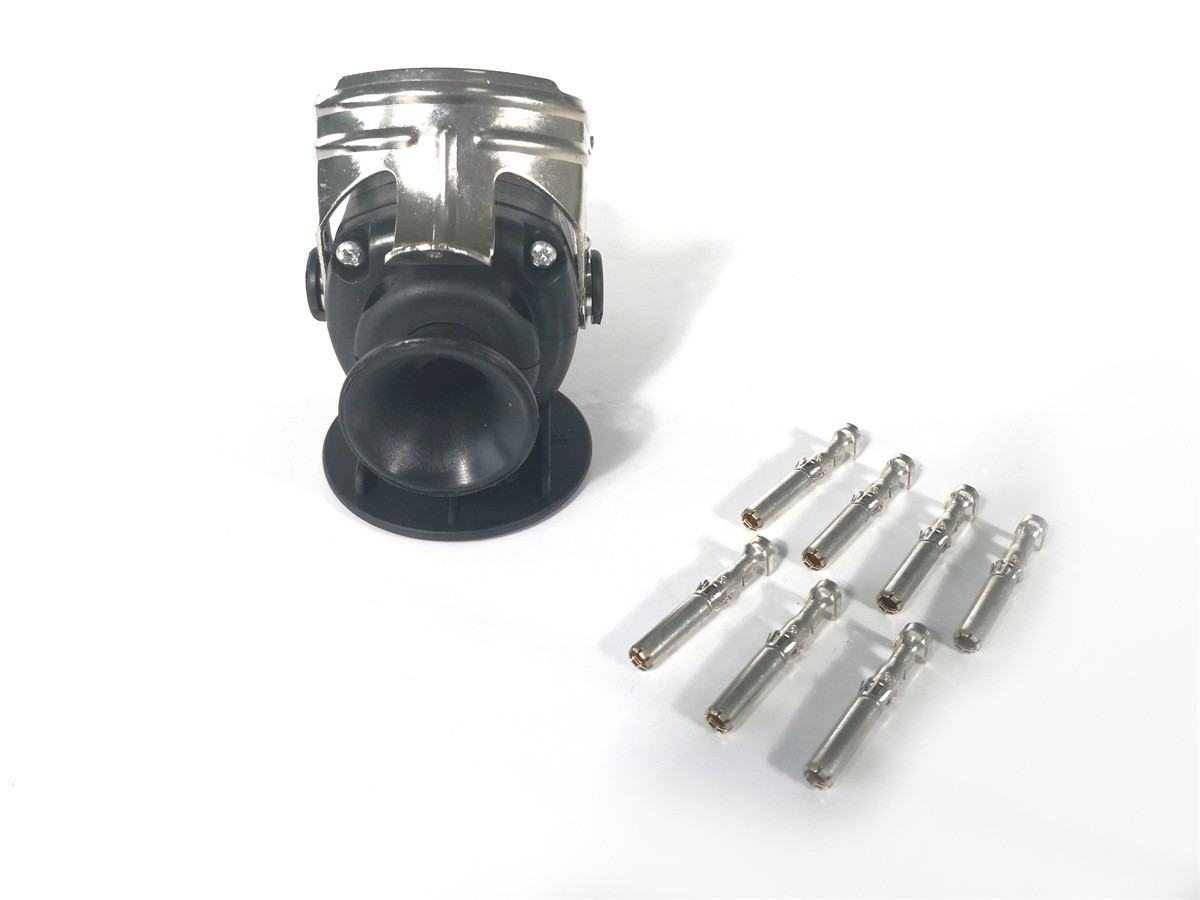 Black EBS European Trailer Plug Crimp Type Connect With 7 Pole Socket