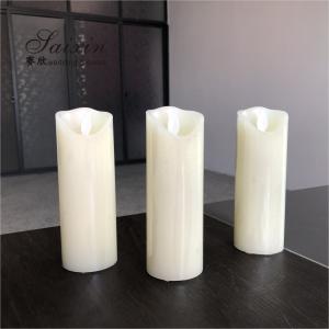 China 2021 Battery Operated Warm White Flat Flickering LED Pillar Candles For Wedding Candelabras wholesale