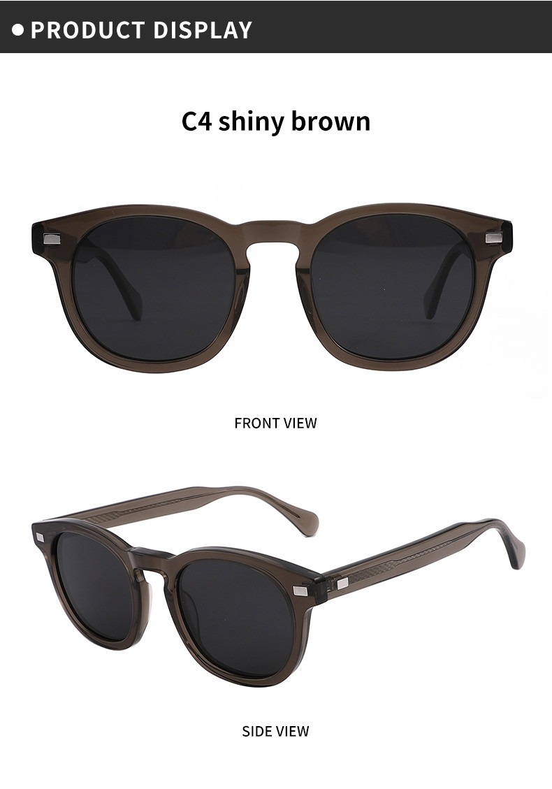 Women Round Acetate Sunglasses , Polarized Driving Sun Glasses