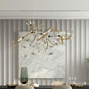 China Sitting Room Modern Pendant Light Plated Painted Led Ring Chandelier wholesale