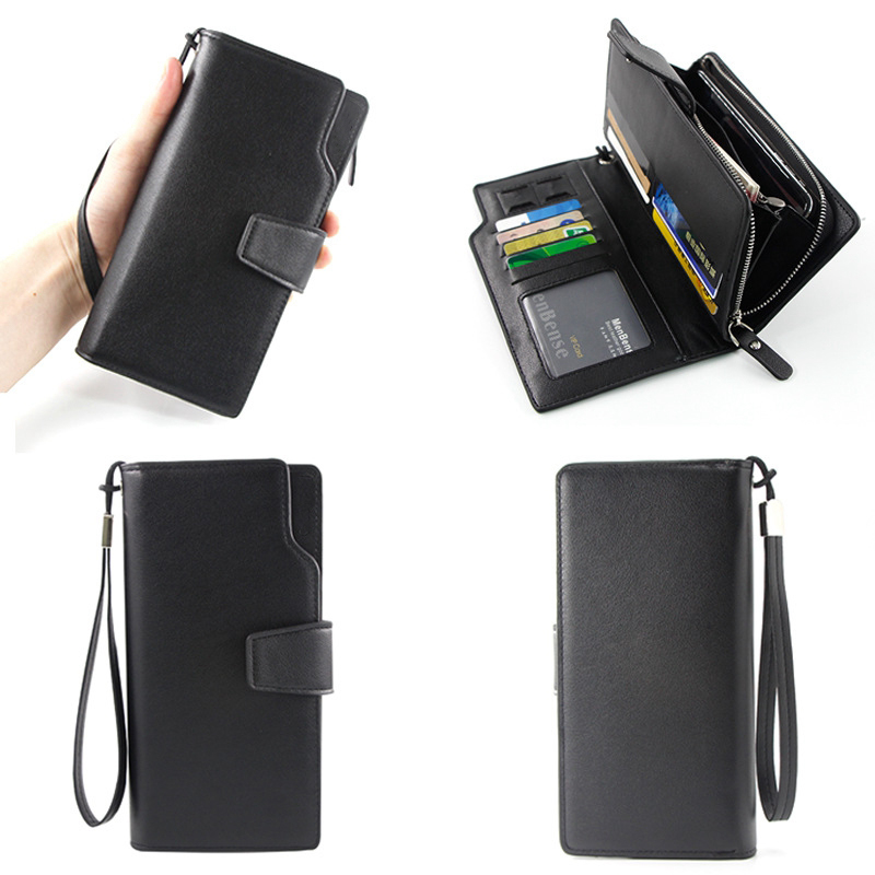 Minibook Wristband Strap Wallet for Business Card Multicard Clamshell Leather Wallet