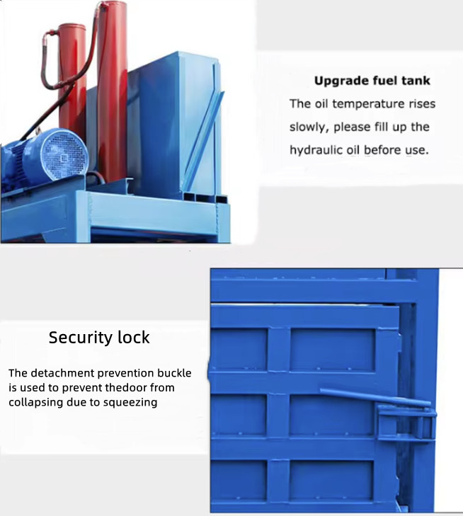 Hydraulic Waste Paper Baling Machine 18.5kw Hard Plastic Baler Machine