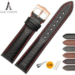 China ALK Vintage Cow Leather Watch Band Bracelet black stainless fashion buckle Strap Watchband belt accessories brown gold wholesale
