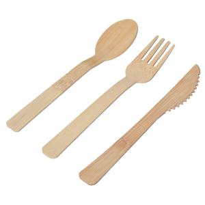 China Knives Fork Spoons Bamboo Flatware Wooden Compostable Silverware Disposable wholesale