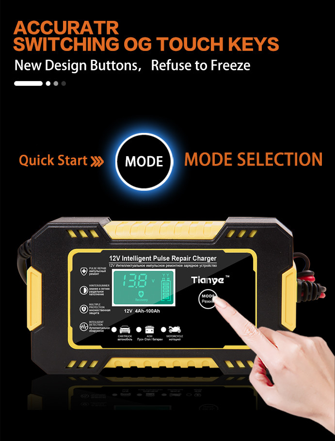 Portable Intelligent Pulse Repair Battery Charger 6A 12V
