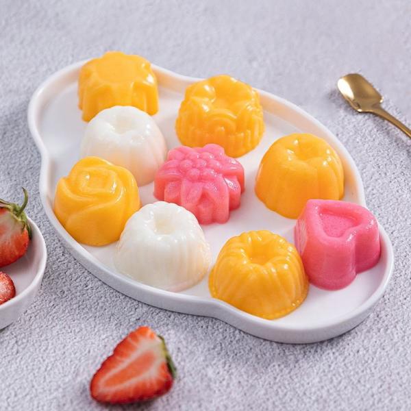 Mango pudding product display