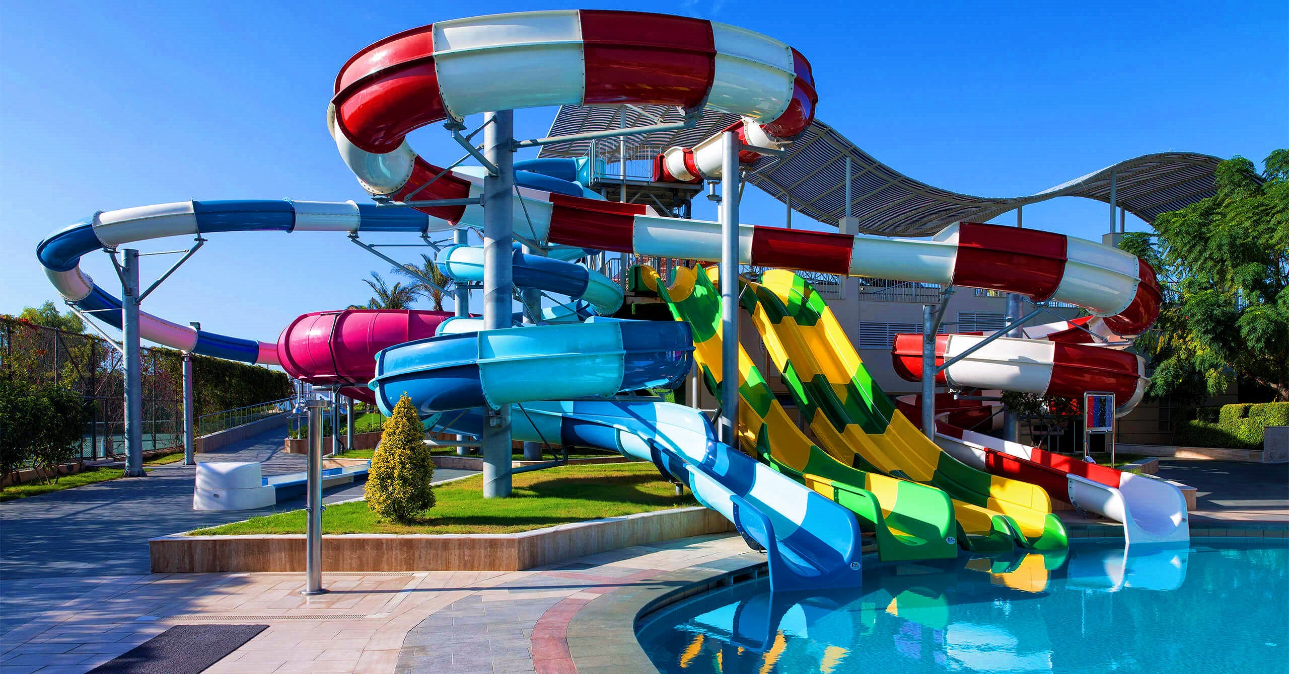 Outdoor Swimming Pool Accessories Kids Small Playground For Children Play Set Water Slides