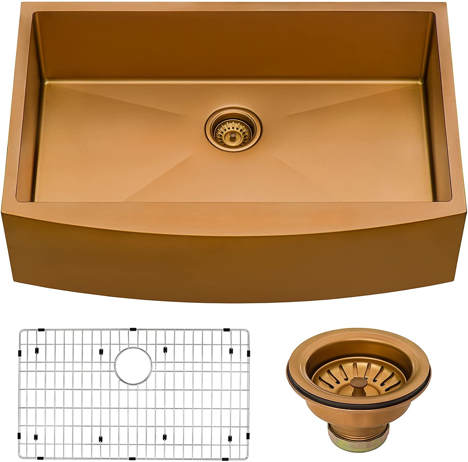 R15 Corner 34 Inch PVD Stainless Steel Sink Scratch Resistance