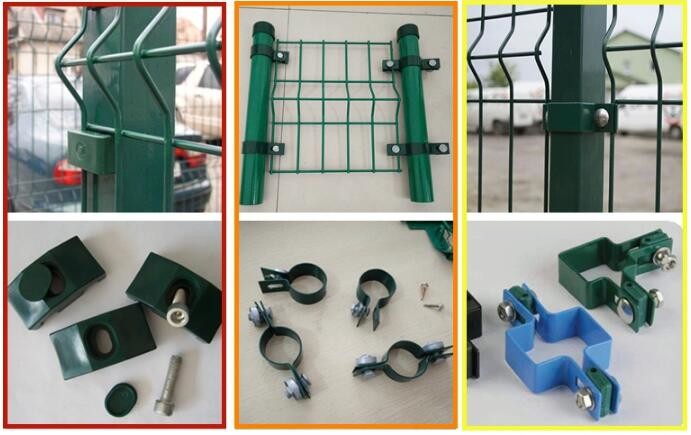100x300mm Curved V Mesh Security Fencing With Square Post