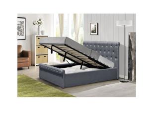 China Single Crush Tufted Storage Bed Frame Velvet Fabric Upholstered Queen Bed wholesale
