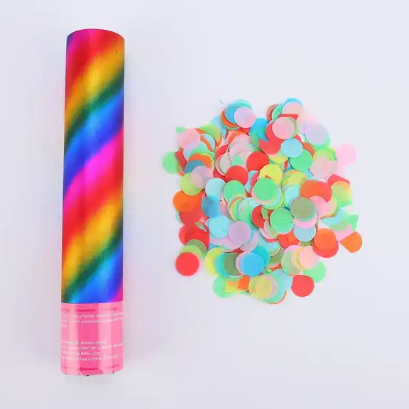 Round Aluminum Foil Flame Retardant Paper Confetti Cannon Metal Boom Manual Party Popper