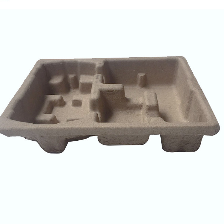 Recycled Thermoformed Pulp Tray Packaging 3mm Thickness Brown Color