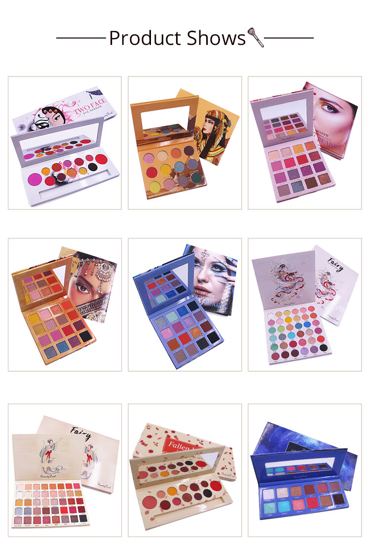 ISO 22716 Waterproof Cream Glitter Eyeshadow Palette With Mirror