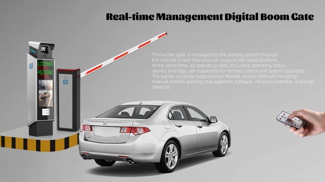 24VDC Motor Car Park Barrier Arm Smart Barrier Gate For LPR Parking Solution