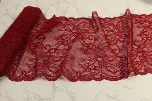 China Shimmer Stretch Galloon Lace Red Color Nylon Material OEKO TEX 100 Approved wholesale