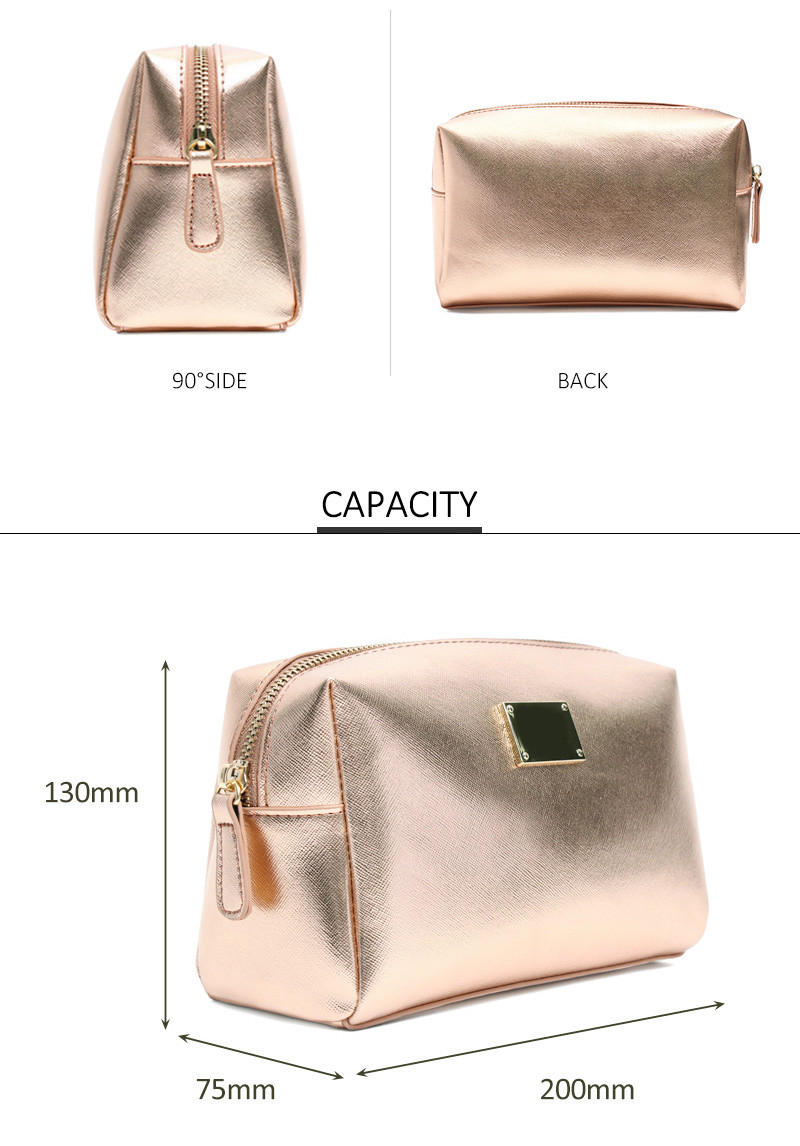 Luxury Beautiful Small Cross Stripe Leather PU Makeup Bag