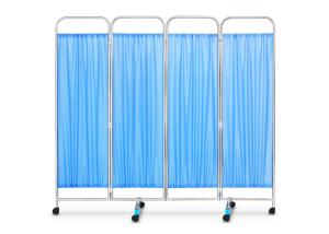 China Medical Folding Stainless Steel 4- Part Ward Screen For Hospital wholesale