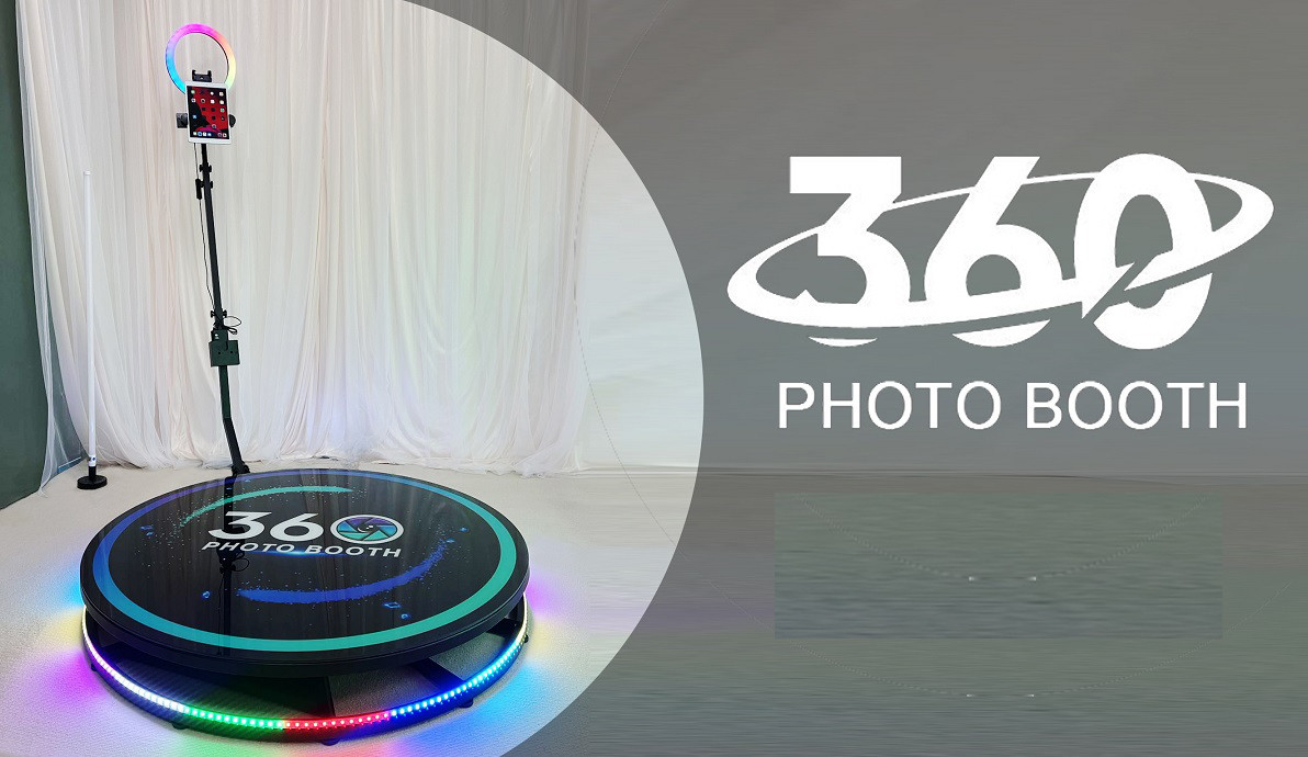 Revolve Adjustable 360 Photo Booth Machine 100cm Automatic Slow Motion