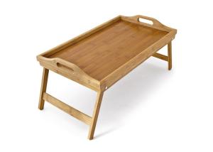 China Hot Sell Mutifunctional Organic Bamboo Serving Tray with Foldable Legs wholesale