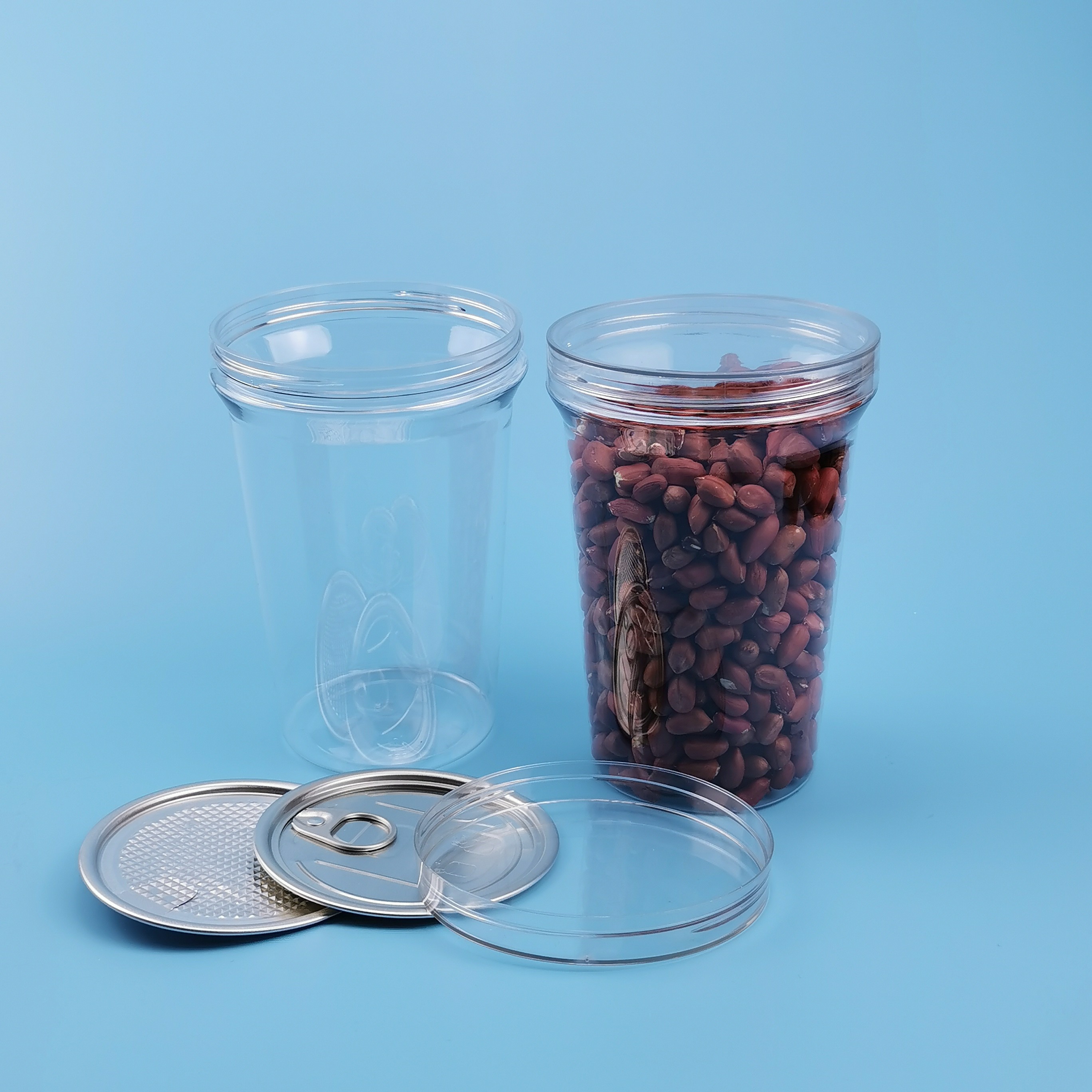 PET Transparent 27oz 800ml Screwed Plastic Food Jars