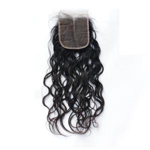 China No Shedding Indian Human Hair 4 by 4 Lace Closure Natural Wave Whole Hand Tied wholesale