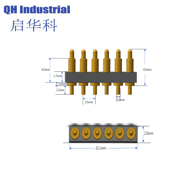 6Pin Argentina Mp4 Mp5 Connector spring loaded pin Magnetic Connector Magnetic spring loaded pin Charger