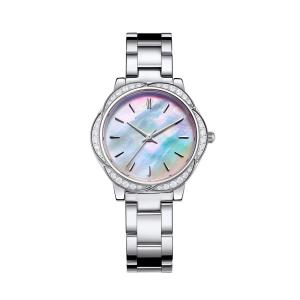 China Womens Fashion Diamond Watch Mother Of Pearl Face Style wholesale