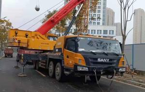 China Sany Used Boom Truck Crane , 75 Ton Lorry Crane STC50S Straight Arm wholesale
