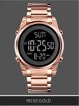 220mm Silvertone 3BAR Stainless Steel Digital Watch Waterproof Digital