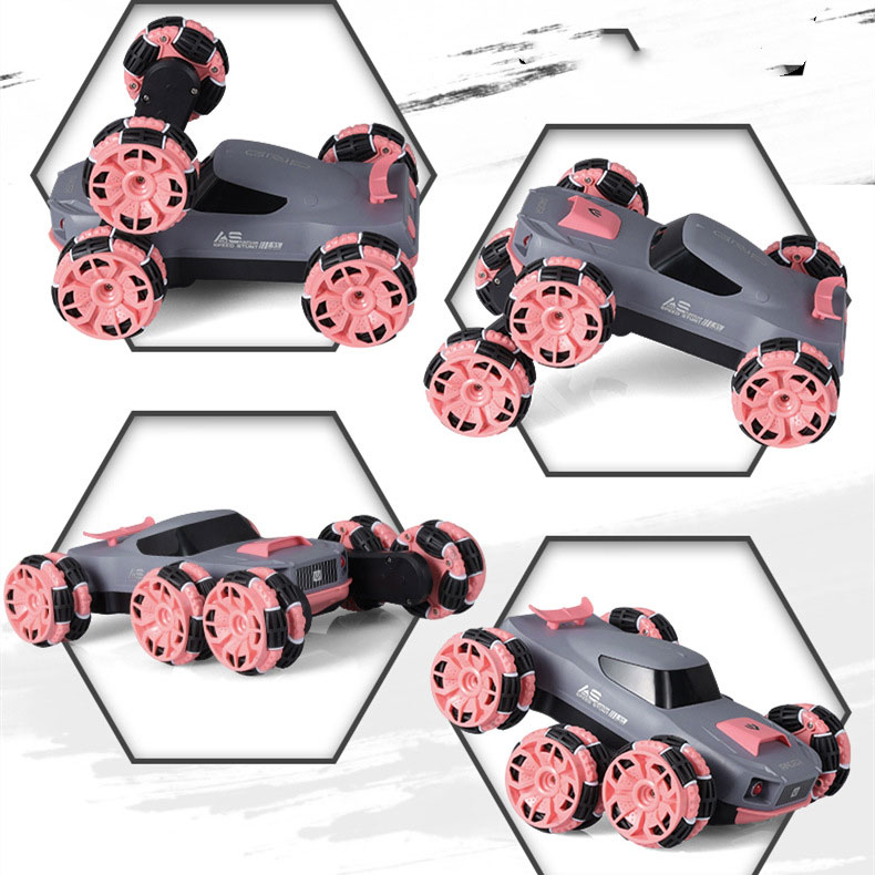 50M Remote Distance Large Six Wheeled Stunt Vehicle with Swing Arm and Tipping Bucket