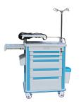 Mobile Emergency Cart , Hospital Ward Crash Trolley With Drawers