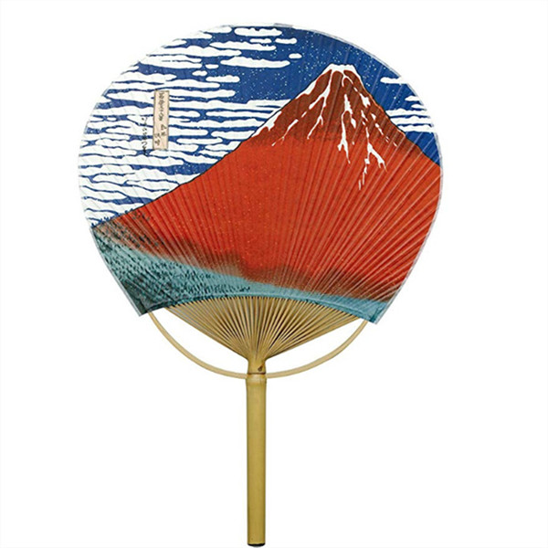 Round Paper Foldable Hand Fans Customized Paddle Hand Fans 15Inch