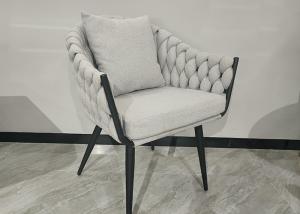 China Fabric 72cm Wrought Iron Upholstered Dining Chairs Modern Furniture For Table wholesale