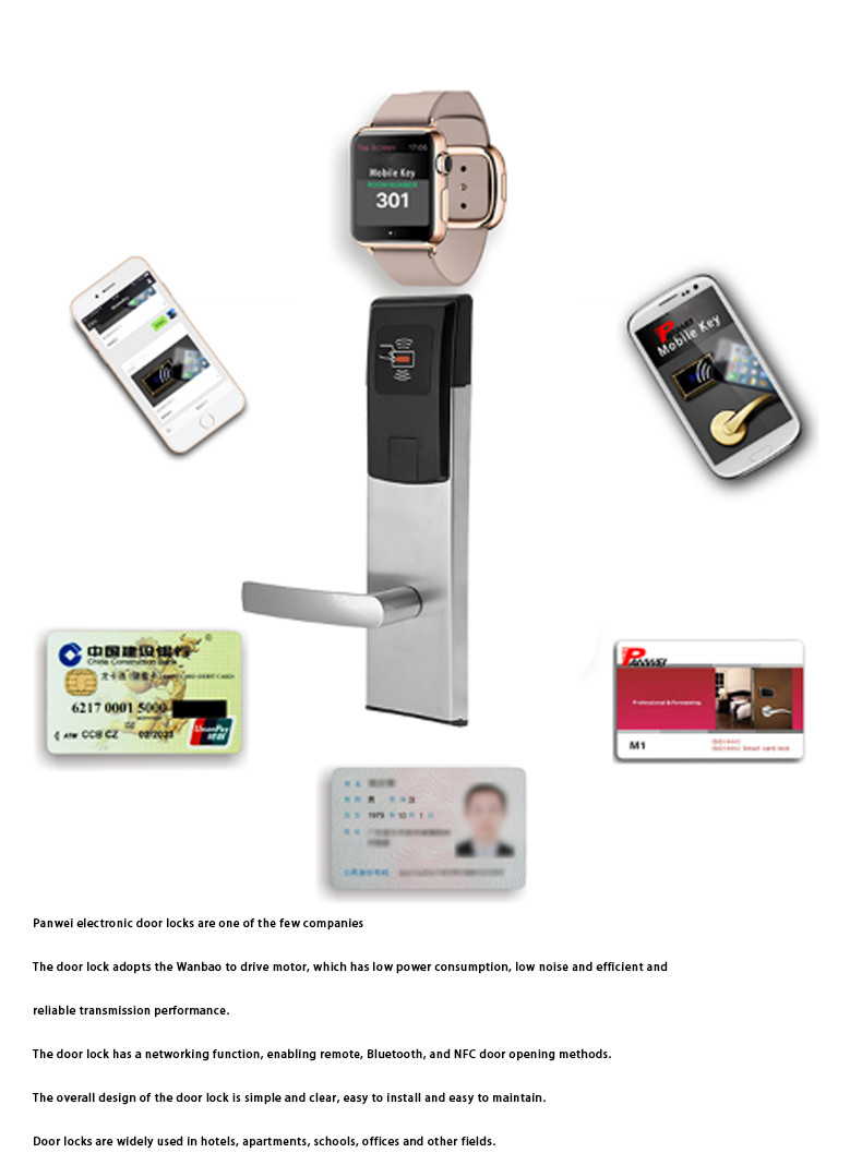 Apartment RFID Hotel Door Locks Hotel Keyless Colors Optional Energy Saving
