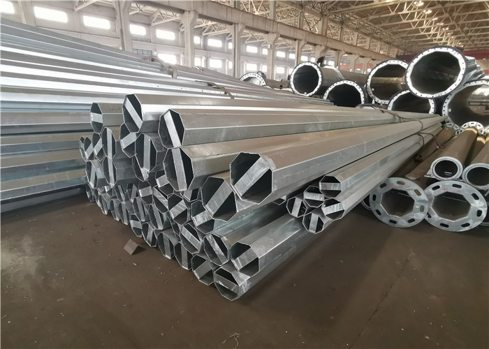 Q345 Hot Dip Galvanized Steel Pole ISO9001 Standard NEA Standard Luminous Painted
