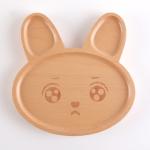 Cartoon Wooden Serving Plates Children Food Supplement Divided Dinner Plate
