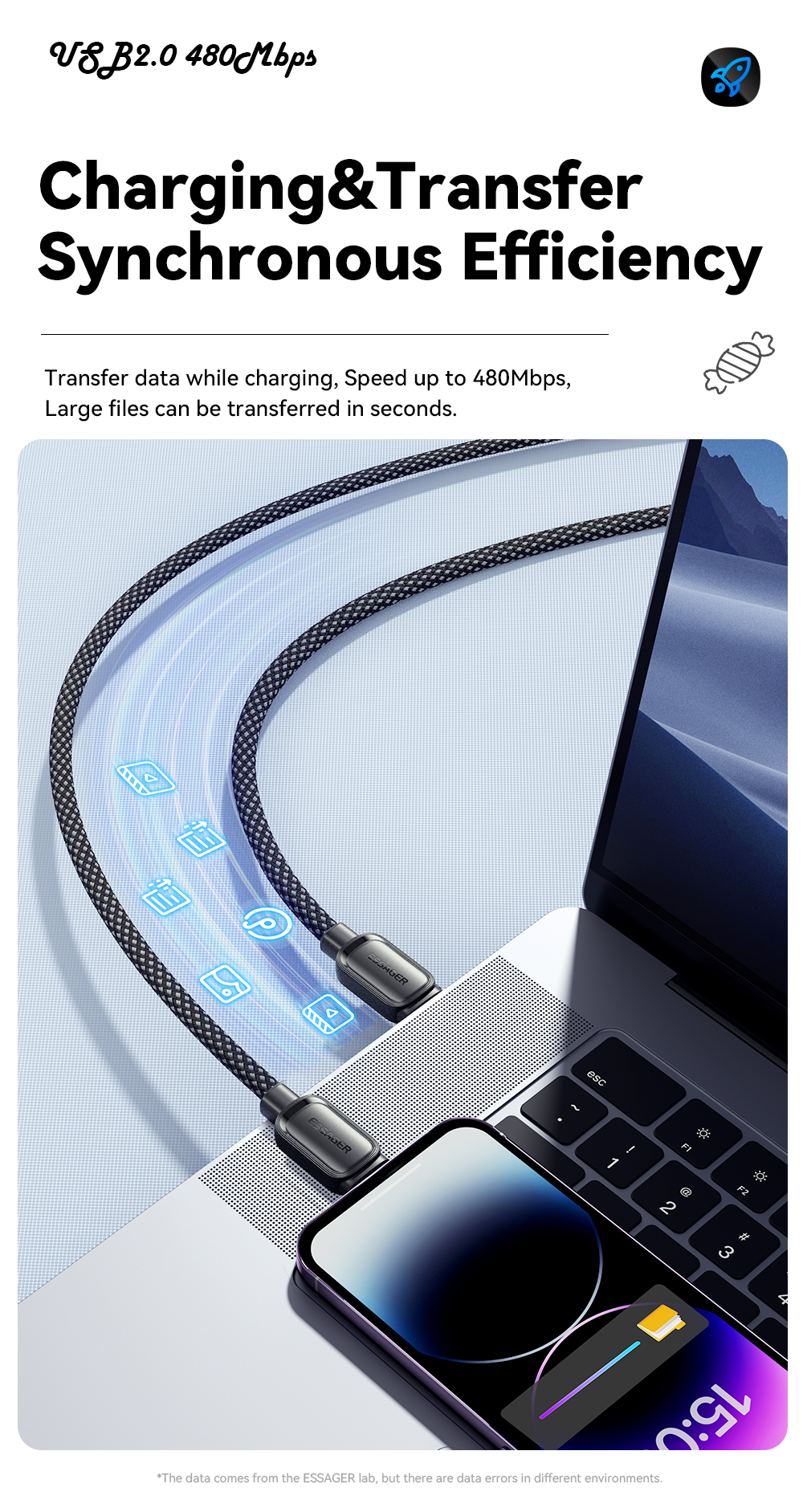 PD 29W C To L Magnetic Absorption Charging Cable IP USB Cable ES-X56 Series