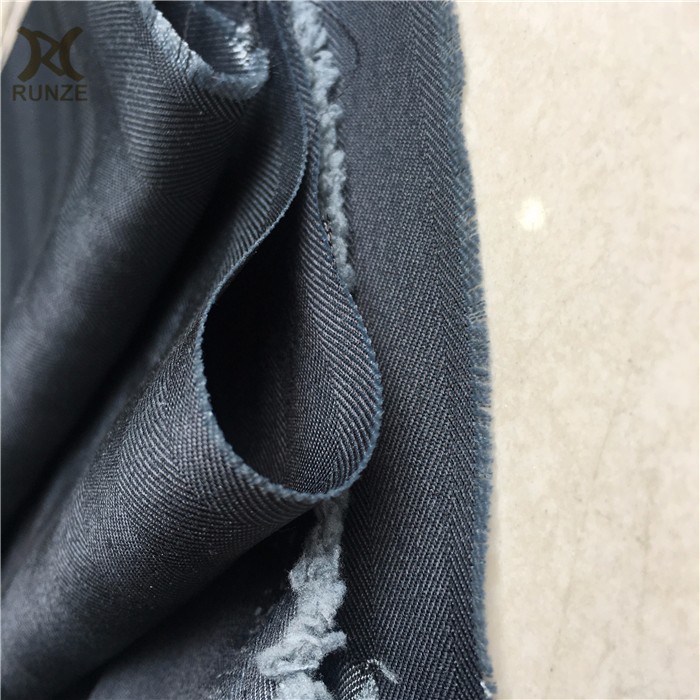 Medium Weight Black Yarn Woven Herringbone Fabric for Formal Causal Blazers 100D*100D