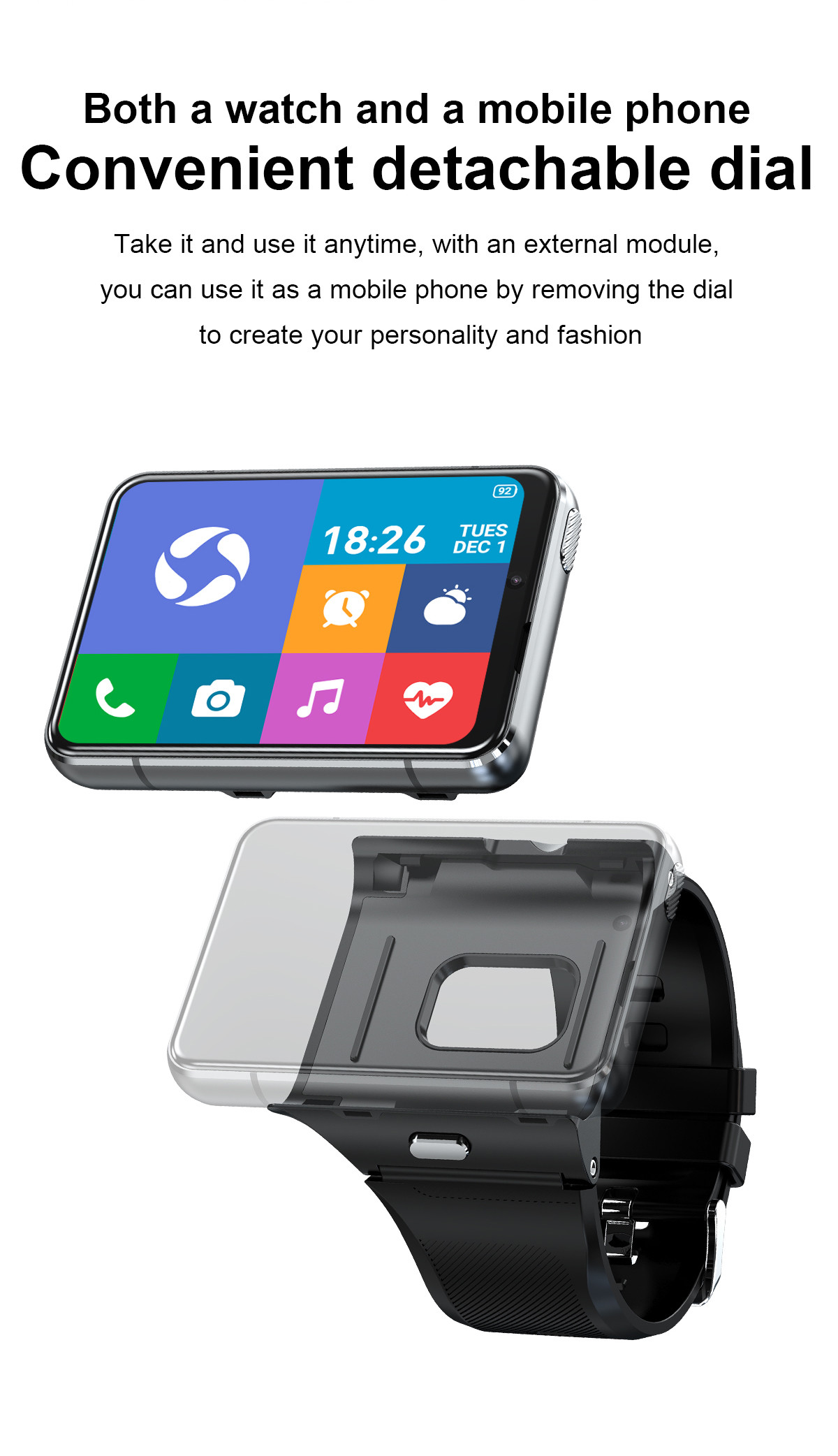 SIM Card 2.88inch GPS Bluetooth Calling Smartwatch With 4G Nano