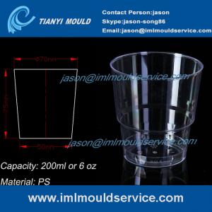 China professional of personalized thin wall PS disposable plastic cups mould with 200ml wholesale