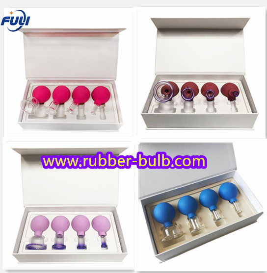 Glass And Rubber Cupping Medical Body Health Silicone Massager Therapeutic Massage Suction Cups