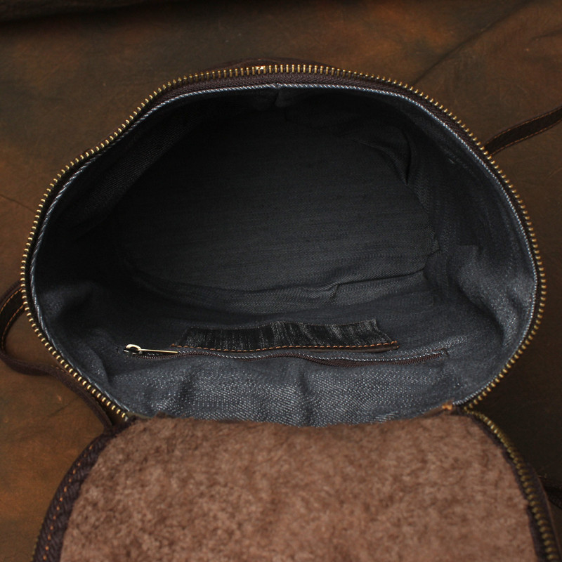 Bucket Retro Soft Anti Theft Genuine Leather Backpack