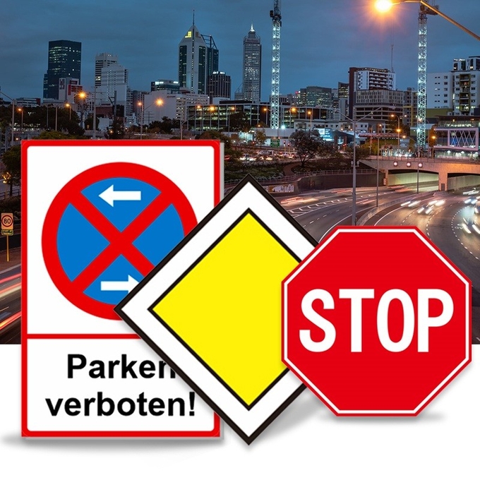 12x12 Inch Mandatory Vehicles Refelctive Traffic Signs Stop For Street Road