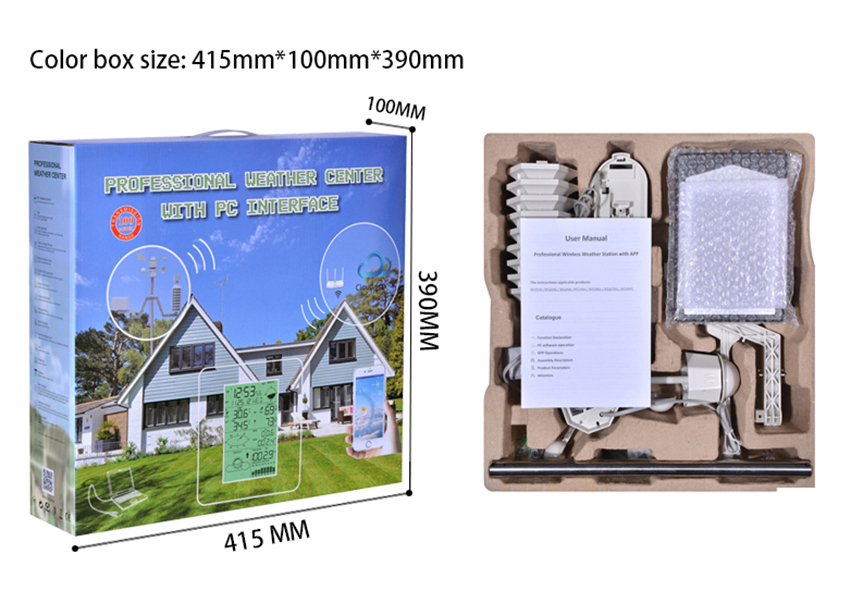 Wind Speed Range 0-50m/S Durable Outdoor Wireless Weather Station For Home And Farming