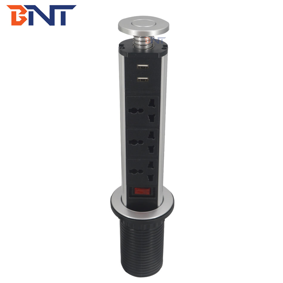 Automatic kitchen system vertical pop up kitchen power socket with power switch