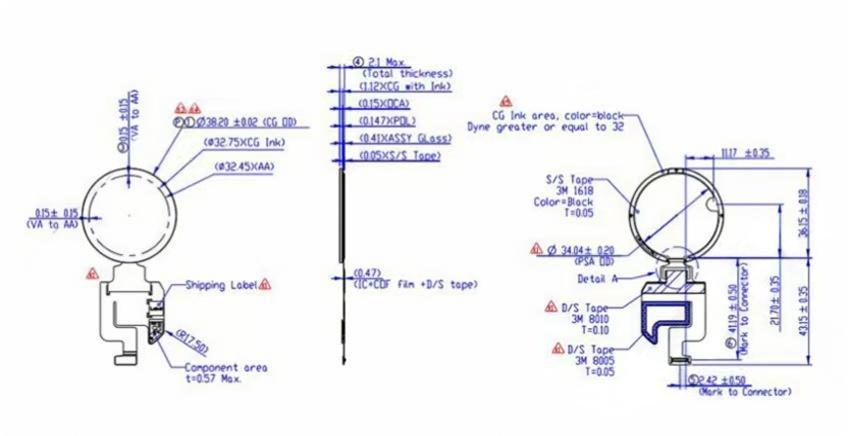 1.28 inch AMOLED display pin definition diagram