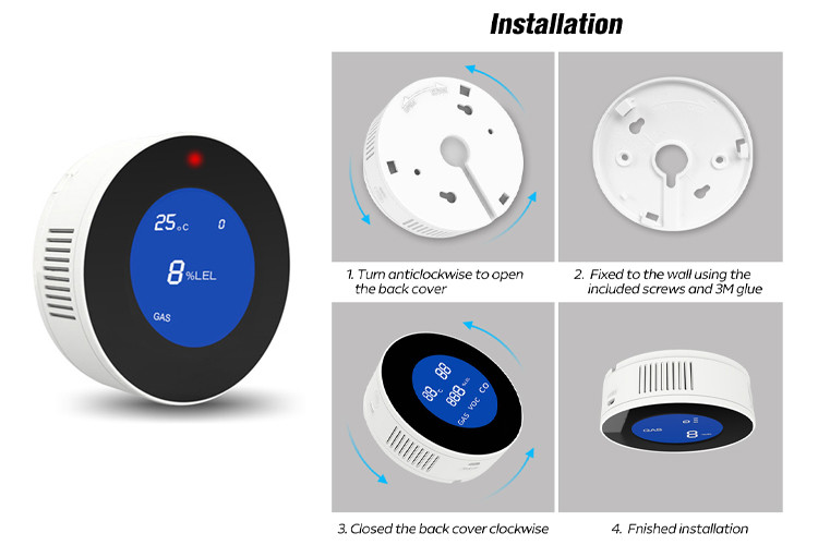 Tuya WiFi Natural Gas Detector Smart Gas Sensor With Lcd Display